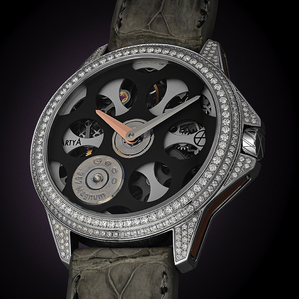 ArtyA Russian Roulette Desert Eagle Set Diamonds Watch