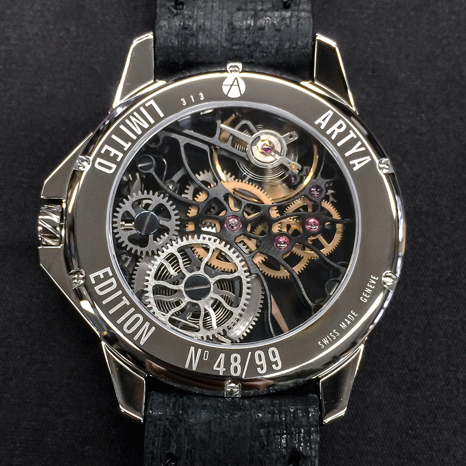 高級時計ブランド アーティアのスケルトン Shams Black