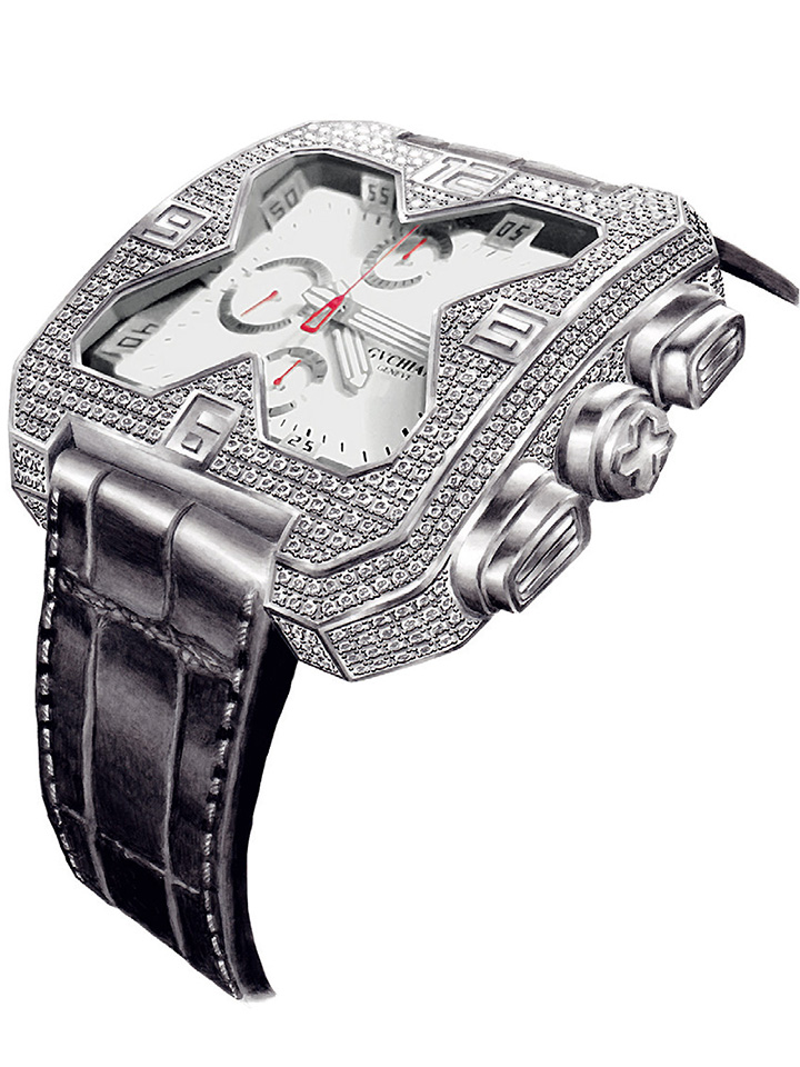 GVCHIANI Big Square White Gold Set