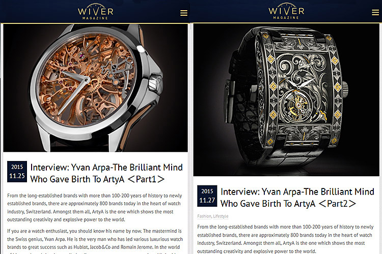 Yvan ArpA Interview in WIVER MAGAZINE